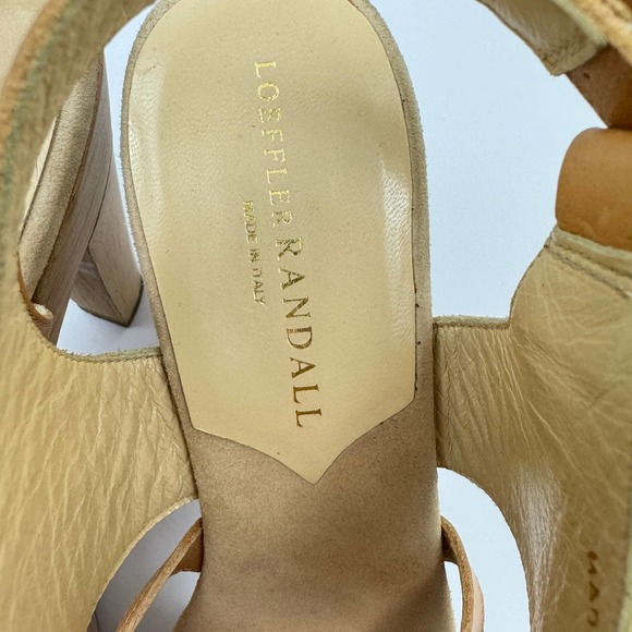 Loeffler Randall Women's Leather Platform Gla Sttappy Wood Sandals Nude Size 7.5 - Picture 9 of 11